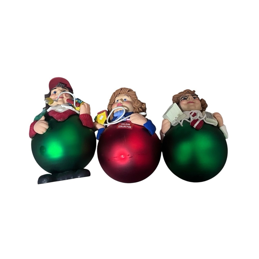 Dept 56‎ Vintage Village Collector Set of 3 Christmas Ornaments